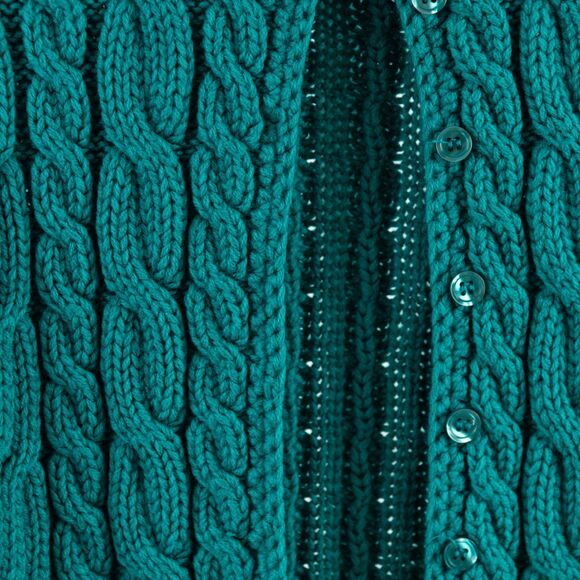 Vintage Joan Harper green cable knit cardigan sweater size M - Picture 6 of 6